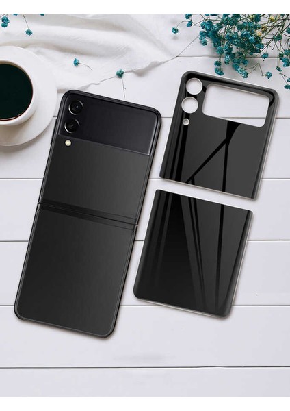 Samsung Galaxy Z Flip 3 Uyumlu 3D Standart 2 In 1 Arka Koruyucu Siyah