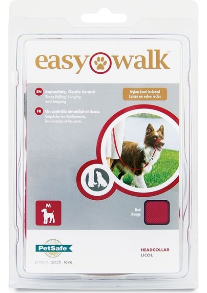 Pet Safe Easy Walk Headcollar Köpek Kafalıklı Tasma Kırmızı Large (27.2 Kg.-59 Kg.)