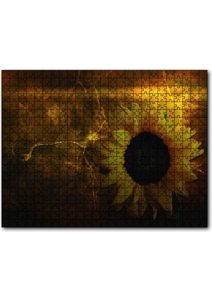 Cakapuzzle Ayçiçeği Çatlak Zeminde Kadın Figürü 255 Parça Puzzle Yapboz Mdf (Ahşap)