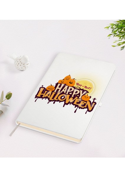 Gift Happy Halloween Tasarımlı Beyaz Defter-3