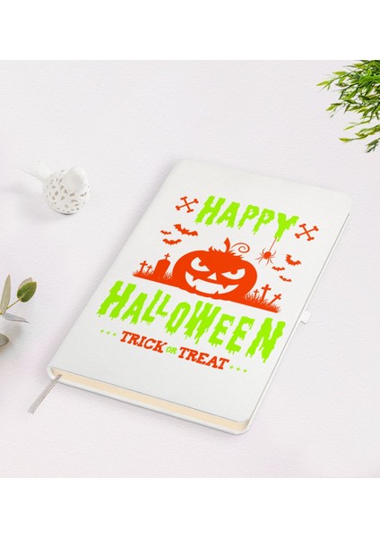 Gift Happy Halloween Tasarımlı Beyaz Defter-8