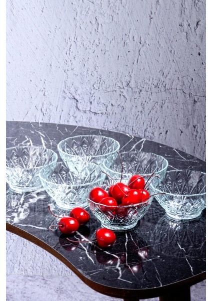 6'lı Gardenya Cam Kase - Çerezlik