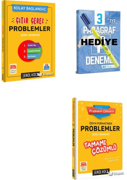 Tonguç Akademi TYT Problemler Çözümlü-Çıtır Çerez Problemler Set Paragraf Deneme ve Fosforlu Kalem