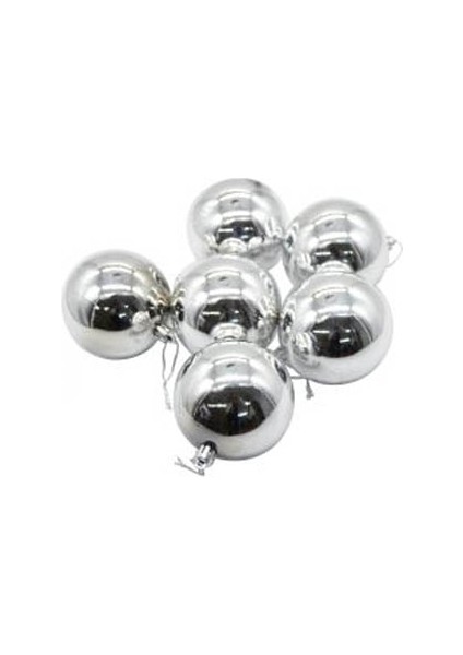 Yılbaşı Çam Ağacı Süsü Gri 8 cm 6lı Cici Top modelleri