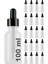 100 cc Şeffaf Damlalık Metal Siyah Sızdırmaz Kapaklı 100 ml Dropper Cam Serum Şişesi 20 Adet 1