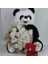 Buket Güller 20 Li Cipso Sarmalı Demet Altın Kaplama Papatya Kolye Sevimli Peluş Panda 50 cm 3