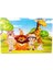 4 Adet Dünya ve Çocuklar Kızıl Gezenler Safari Hayvanları Harita Ahşap Puzzle Seti 30 Parça 5