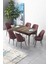 Concept Canisa Zen Serisi Mdf Açılabilir Barok Ahşap Desen Mutfak Masa Takımı+6 Adet Sandalye (80 x 132 Cm) 1