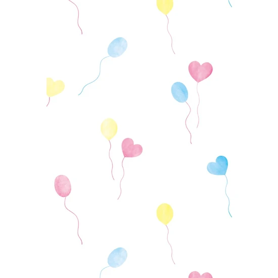 Zümrüt Milky Baby Renkli Balon Desenli 432-2 Çocuk Odası Duvar Kağıdı 5 M²