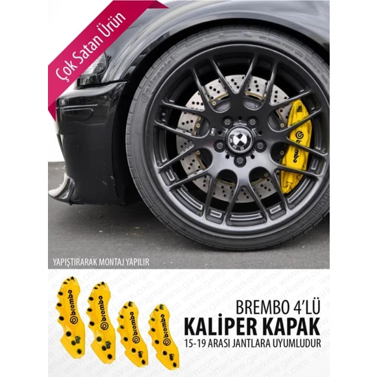 Gürler Oto Aksesuar Seat Leon Brembo Kaliper Kapak Sarı 4 Adet 18INC ve Üst