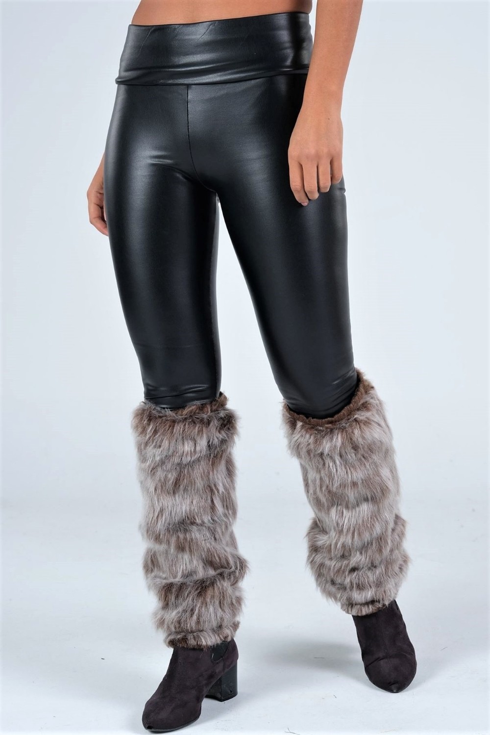 Keyifli Moda Kadın Kahverengi Peluş Tozluk