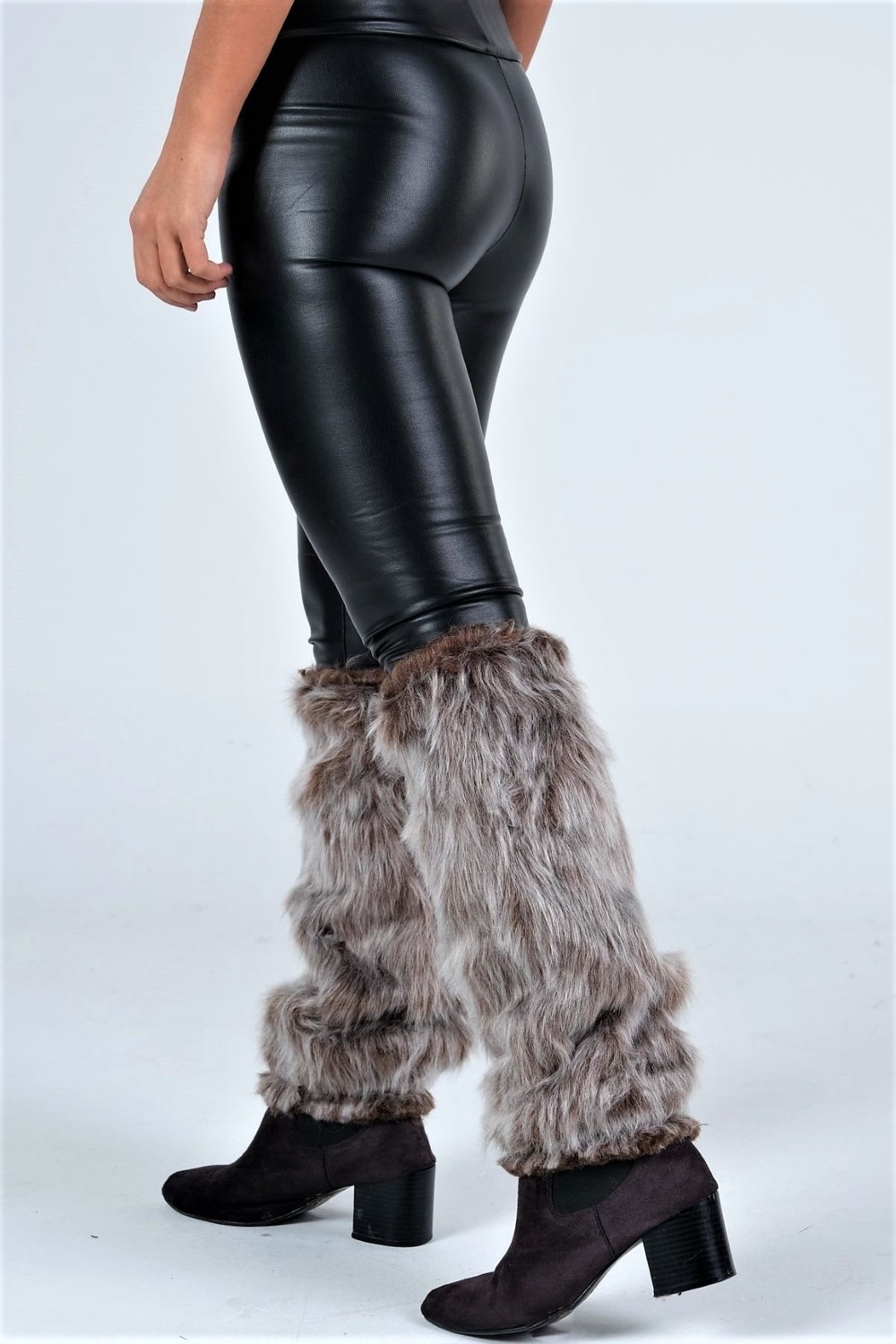 Keyifli Moda Kadın Kahverengi Peluş Tozluk görsel 3