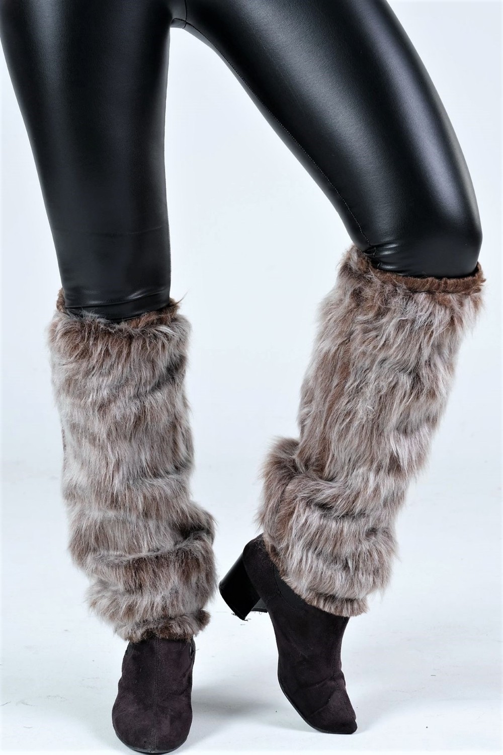 Keyifli Moda Kadın Kahverengi Peluş Tozluk görsel 4