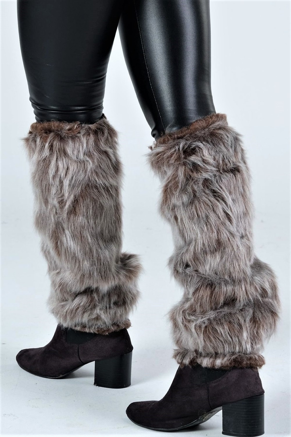 Keyifli Moda Kadın Kahverengi Peluş Tozluk görsel 5