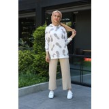 Abay Giyim Ananas Desen Sweat - Beyaz