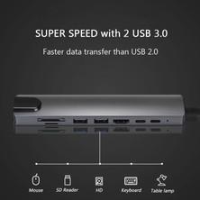 Sakuraa 8 Bağlantı Noktalı USB Hub 3.0 Çoklu Dönüştürücü (Yurt Dışından)