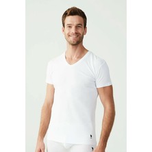 U.S. Polo Assn. 80194 Erkek Beyaz 2'li Kısa Kol V Yaka Atlet