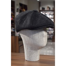 Göksu Şapka Erkek Kışlık Kasket Ingiliz Stili Peaky Blinders Siyah Noktalı Newsboy Trend 8 Parça Kasket