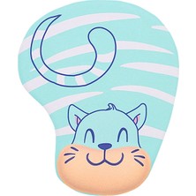 Gzplz 2 Adet Karikatür Desen El Istirahat Bileklik Mouse Pad Blue Cat (Yurt Dışından)