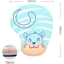 Gzplz 2 Adet Karikatür Desen El Istirahat Bileklik Mouse Pad Blue Cat (Yurt Dışından)