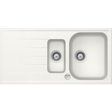 Schock Vıola D-150 Tezgah Üstü 1.5 Gözlü 100 cm Granit Alpina / Beyaz Evye