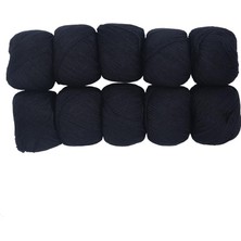 Spagettiyarn Siyah Slim Cotton Ip - 10'lu Set