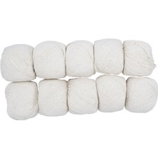 Spagettiyarn Şeker Beyaz Slim Cotton Ip - 10'lu Set
