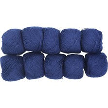 Spagettiyarn Lacivert Slim Cotton Ip - 10'lu Set