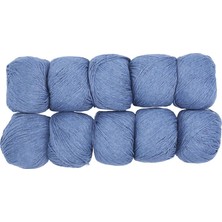 Spagettiyarn Kot Mavi Slim Cotton Ip - 10'lu Set