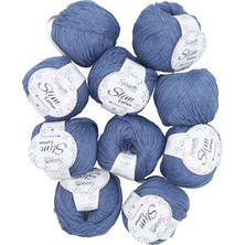 Spagettiyarn Kot Mavi Slim Cotton Ip - 10'lu Set