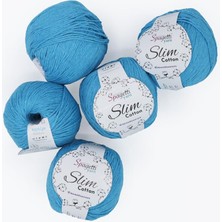 Spagettiyarn Turkuaz Slim Cotton Ip - 5'li Set