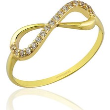 Sembol Gold Sonsuz Altın Yüzük Teksıra Taşlı 14K