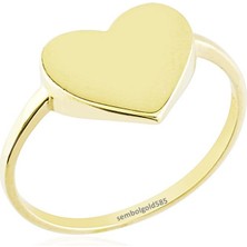 Sembol Gold Kalp'li Sarı Altın Yüzük Klasik 14 K Gold