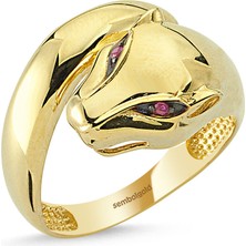 Sembol Gold Kaplan Altın Yüzük Classic Gövdeli 14K Gold