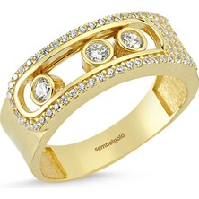 Sembol Gold Özel Tasarım Altın Yüzük 14K Gold Tria