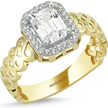 Sembol Gold Altın Baget Yüzük Gold Sonsuzluk Tasarım 0,70 Karat