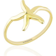 Sembol Gold Deniz Yıldızı Altın Yüzük Sarı 14K Gold