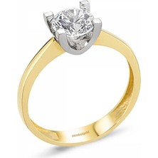 Sembol Gold Altın Tektaş Yüzük 14K Swarovski