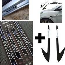 Aksefuar Lazer Peugeot 4007 Kapı Eşiği + Logolu Çamurluk Venti Set