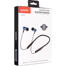 Asonic AS-XBK65 Siyah/mavi Boyun Askılı Mıknatıslı Bluetooth+ Tf Kart Spor Kulak Içi Kulaklık