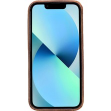 PLM Apple iPhone 13 Pro Uyumlu Deri Arka Kapak Rock G2 Kahverengi