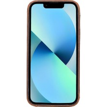 PLM Apple iPhone 13 Pro Max Uyumlu Deri Arka Kapak Rock G2 Kahverengi