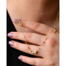 Papatya Silver 925 Ayar Gümüş 3 Renk Akışlı Sim Dorika Fatma Eli ve Melek Kolye