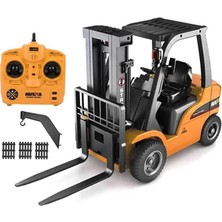 Huına 1/10 Yüksek Kalite Rc Model Forklift Uzaktan Kumandalı Metal İş Makinası - 2.4G 8 Kanal Full Fonksiyon Sesli Ve Işıklı - 1577