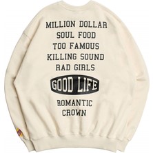 Trendiz Unisex Ekru Bts Good Life Sweatshirt