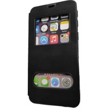Tekno Grup General Mobile GM21 Pro Kılıf Kapaklı Pencereli Elit Kılıf Siyah