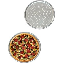 Toptanperpa Delikli Çelik Pizza ve Lahmacun Tepsisi Orta Boy -32  cm