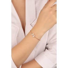 Mistik Silver Italyan Zincirli Gümüş Harf Bileklik