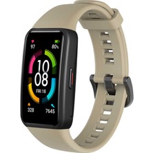 Case 4U Huawei Band 6 Klasik Yumuşak Silikon Kayış Kordon KRD-47 Altın