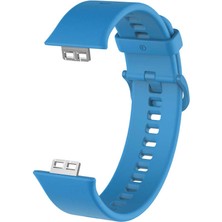 Case 4U Huawei Watch Fit Klasik Yumuşak Silikon Kayış Kordon KRD-43 Mavi